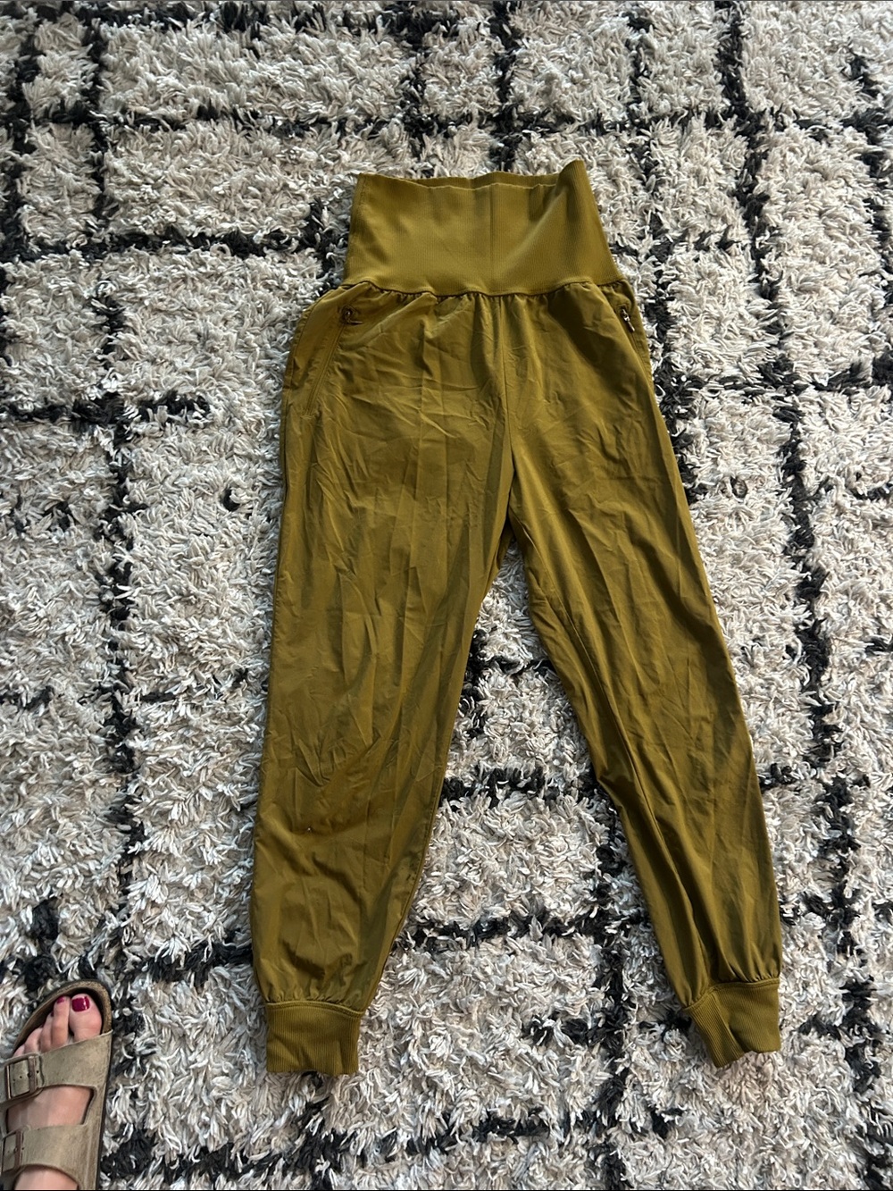 aerie Mustard Yellow High-Waist Jogger Pants